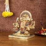 Pure Brass Superfine Panchmukhi Hanuman Blessing Statue 10" | Multicolour Meenakari Stonework | 4.8 kg Finely Detailed | Invoke Divine Blessings | 9" Width, 5" Depth